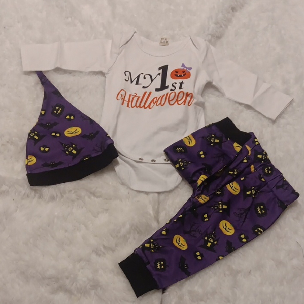 My 1st Halloween Kids Costume Set - Purple and White Size 12/18 Months